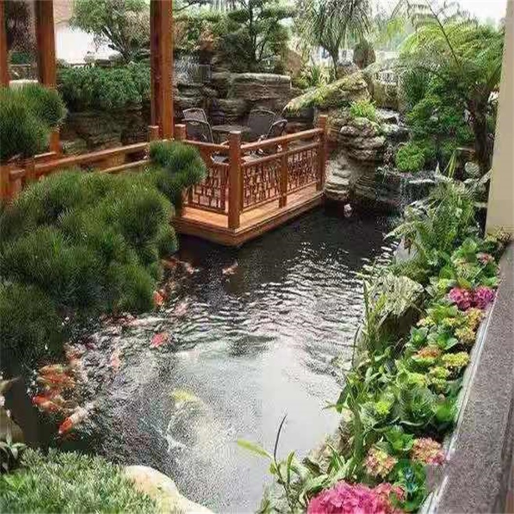 晋源别墅庭院景观设计鱼池